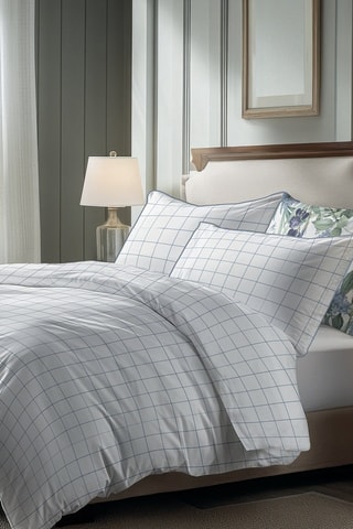 Parure de couette en satin de coton Caroline - Blanc