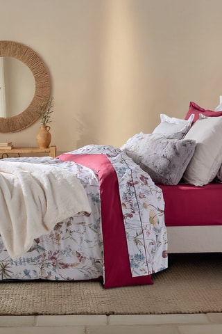 Parure copripiumino double face in raso di cotone Aile mélodique - Bianco