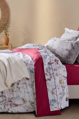 Parure copripiumino double face in raso di cotone Aile mélodique - Bianco