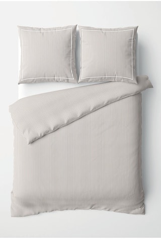 Parure de couette en coton de percale Aix Marseille - Taupe