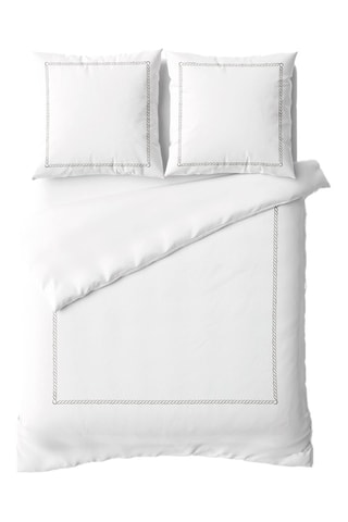 Parure de couette en satin de coton 79 fils/cm² Douceur Royale - Gris