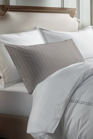 Parure de couette en satin de coton 79 fils/cm² Douceur Royale - Gris