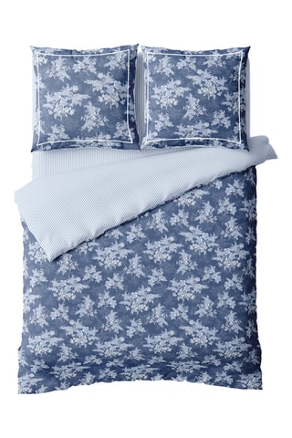 Parure de couette en satin de coton 79 fils/cm² - Bleu foncé