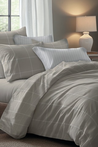 Parure de couette en satin de coton 79 fils/cm² - Taupe