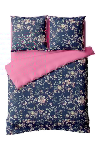 Parure de couette en satin de coton 79 fils/cm² - Bleu foncé