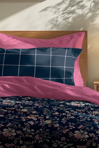 Parure de couette en satin de coton 79 fils/cm² - Bleu foncé