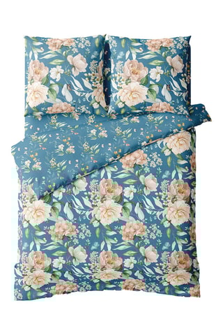 Parure de couette en satin de coton 79 fils/cm² - Bleu cobalt