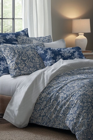 Parure de couette en satin de coton 79 fils/cm² - Bleu cobalt