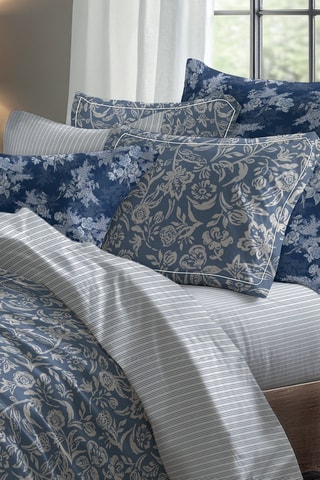 Parure de couette en satin de coton 79 fils/cm² - Bleu cobalt