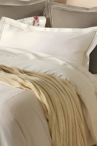 Drap plat en satin de coton Cannes - Blanc