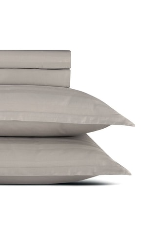 Juego de sábanas de satén de algodón Dobby - Topo