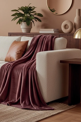 Plaid polaire Uni - Bordeaux - 130 x 160 cm