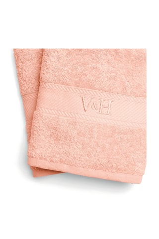 2 draps de bain Nuage - Rose - 70 x 140 cm