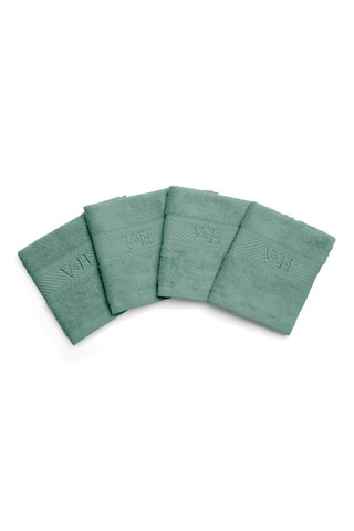 4 toallas de tocador Nuage - Verde -  30 x 30 cm 