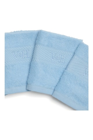 4 toallas de tocador Nuage - Azul ­-  30 x 30 cm 