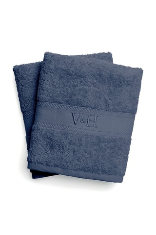 2 toallas de mano Nuage - Azul grisáceo - 50 x 100 cm