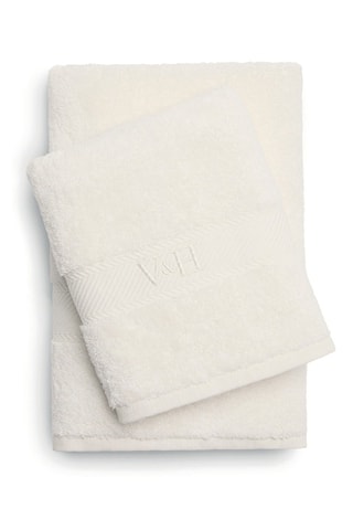 2 toallas de mano Nuage - Blanco - 50 x 100 cm y 70 x 140 cm