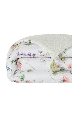 Édredon en satin de coton  Splendeur du printemps - Blanc