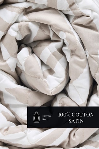 Copriletto in raso di cotone 80 fili/cm² Evasion zébrée - Taupe