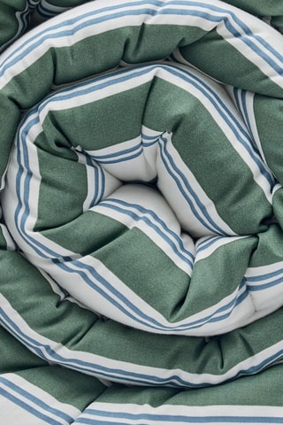 Copriletto in raso di cotone 80 fili/cm² Soline - Verde e navy