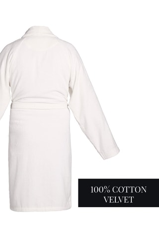 Albornoz de terciopelo Uni - Blanco