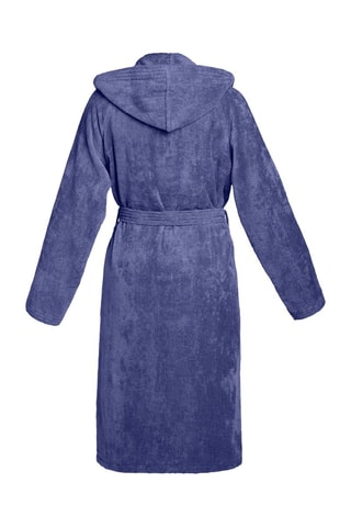 Albornoz de terciopelo con capucha Uni - Azul grisáceo