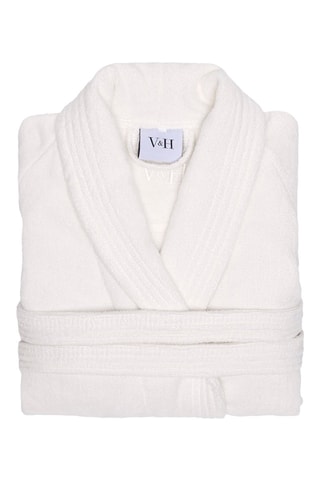 Albornoz de terciopelo Uni - Blanco