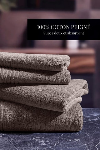 4 serviettes invités Ecume - Marron - 30 x 30 cm