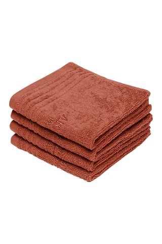 4 toallas de tocador Ecume - Rojo teja - 30 x 30 cm