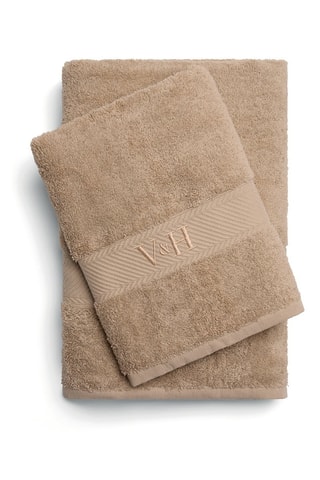 Toalla de mano y toalla de baño Nuage - Topo - 50 x 100 cm y 70 x 140 cm