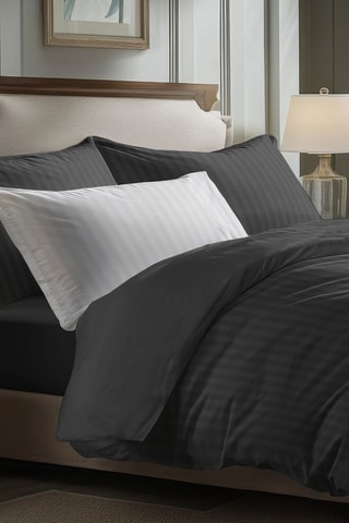 2 federe in raso di cotone - 80 fili/cm² - Nero - 50 x 70 cm