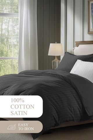 2 federe in raso di cotone 80 fili/cm²  - Nero - 80 x 80 cm