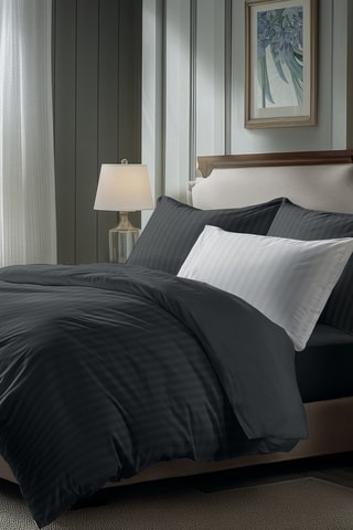 2 federe in raso di cotone 80 fili/cm²  - Nero - 80 x 80 cm