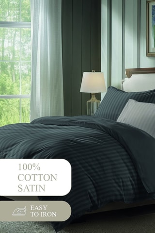 2 taies d'oreiller en satin de coton 80 fils/cm² - Gris - 80 x 80 cm