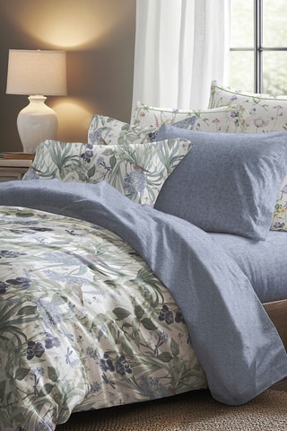 Federa cuscino alla francese in raso di cotone 80 fili/cm² - Azzurro - 43 x 210 cm