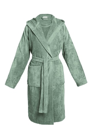 Peignoir en velours à capuche - Vert
