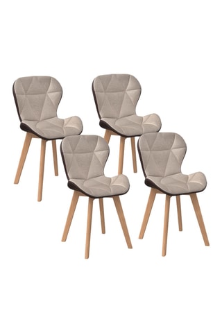 4 chaises en bois et hévéa Gladys - 50 x 79 x 48 cm