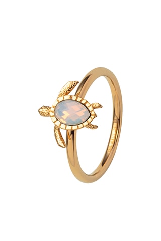 Ring Turtle - Goudkleurig en Wit