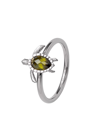 Ring Turtle - Zilverkleurig