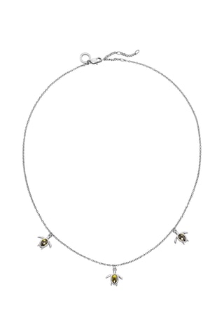 Ketting Turtle - Zilverkleurig en Kaki