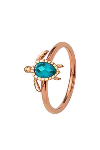 Ring Turtle - Roségoudkleurig en Wit