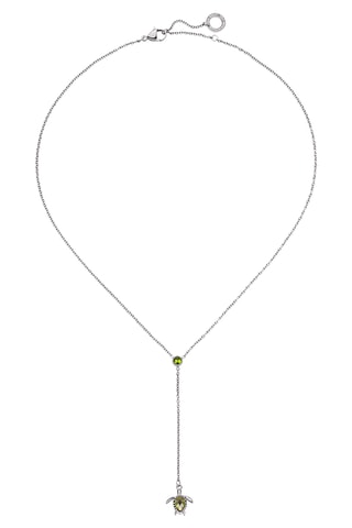 Ketting Turtle - Zilverkleurig en Lichtgroen