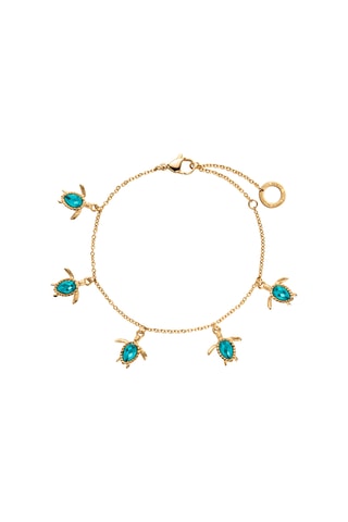Armband Turtle - Goudkleurig en Turquoise