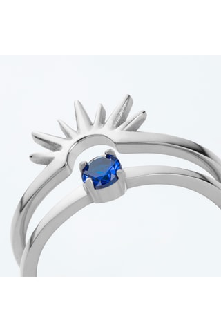 2 Ringen Aurora - Zilverkleurig en Blauw