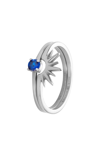 2 Ringen Aurora - Zilverkleurig en Blauw