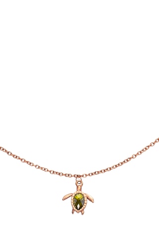 Ketting Turtle - Roségoudkleurig en Kaki