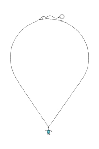 Ketting Turtle - Zilverkleurig en Turquoise