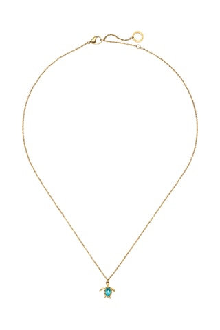 Ketting Turtle - Goudkleurig en Turquoise