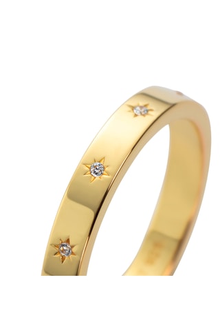 Ring Windrose - Zilver Doublé Geelgoud