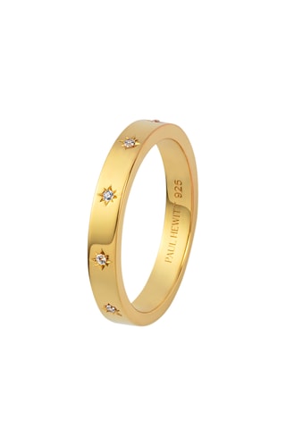 Ring Windrose - Zilver Doublé Geelgoud